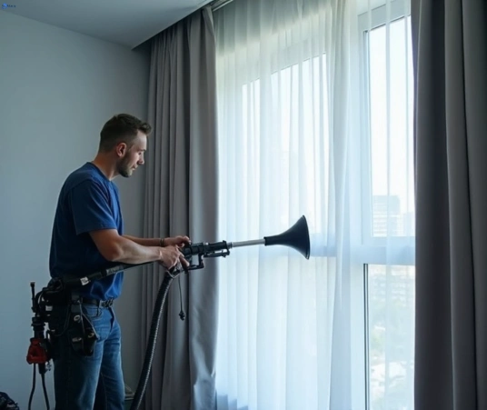 Professional drapes cleaning process tools Matty Curtain Cleaning lota