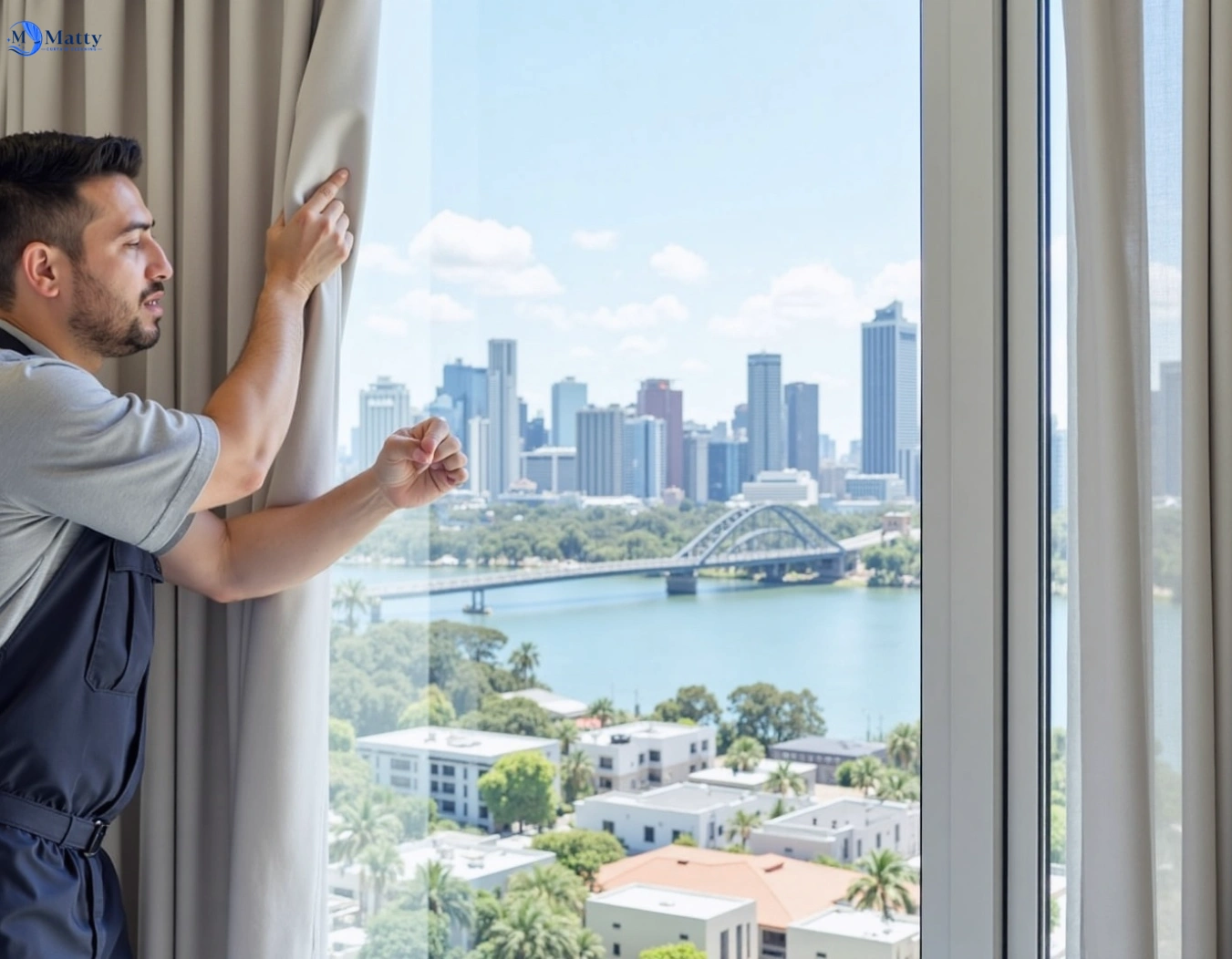 Professional curtain steam cleaning service lota QLD by Matty Curtain Cleaning