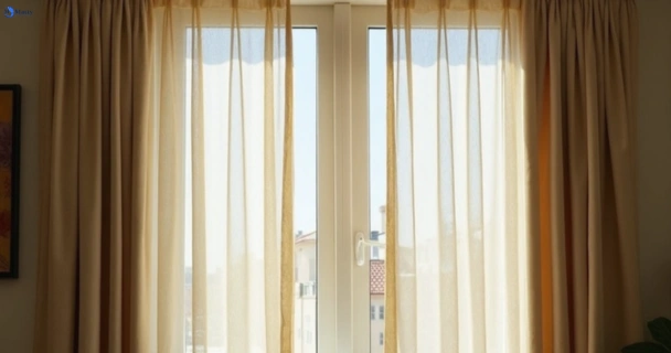 Dull dusty drapes in lota before professional cleaning
